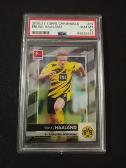 Erling Haaland 2020 Topps Chrome Bundesliga #32 PSA 10 Borussia Dortmund - Image 1