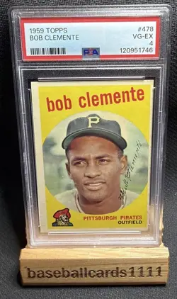 Vintage 1959 Topps Bob Clemente #478 PSA graded 4 VG-EX Pittsburgh Pirates B1 - Image 1