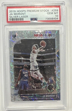 2019 Panini NBA Hoops Premium Stock - Ja Morant #259 Silver Lazer Prizm PSA 10! - Image 1