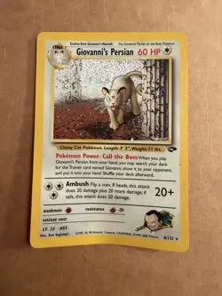 Giovanni's Persian 8/132 Gym Challenge Holo Rare 60 HP Unlimited Pokemon - Image 1