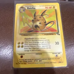 VTG Pokemon TCG Raichu 29/62 Fossil Set Non-Holo Rare Unlimited WOTC 1999 LP - Image 1