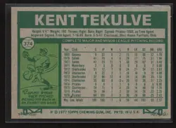 1977 Topps #374 Kent Tekulve - EX/NM Set Break! - Image 2