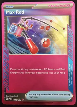 Pokemon TCG Scarlet & Violet Prismatic Evolutions 116/131 Max Rod Ace Spec - Image 1