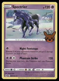Pokemon Cards Spectrier 081/196 Trick or Trade BOOster Holo Promo NM - Image 1
