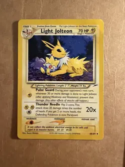 Pokemon Light Jolteon 48/105 Neo Destiny Uncommon Regular English Card HP - Image 1