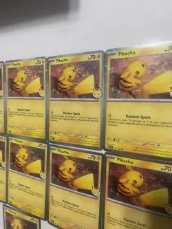 (11) 30th Anniversary Pokemon Day Pikachu Promo Card lot *ALL HAVE A SWIRL* - Image 4