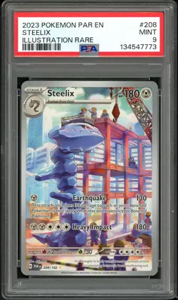 PSA 9 MINT Steelix 208 Paradox Rift Pokemon Card - Image 1