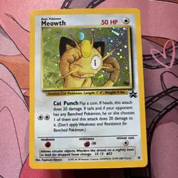 Pokemon Meowth 10/53 Wotc Promo Holo Basic 50 MP/HP English Card - Image 1