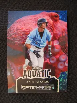 Andrew Salas 2025 Leaf Optichrome Aquatic Shimmer 1/1 Miami Marlins Top Prospect - Image 1
