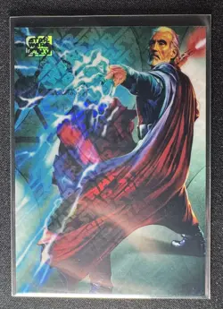 2025 Topps Star Wars Chrome Galaxy #32 Dooku Logofractor /77 - Image 1