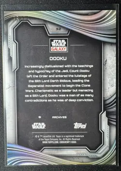 2025 Topps Star Wars Chrome Galaxy #32 Dooku Logofractor /77 - Image 2