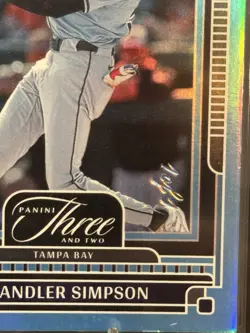 2025 Panini Three And Two Chandler Simpson 1/1 Tampa Bay Rays SPEEDSTER - Image 2