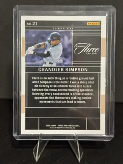 2025 Panini Three And Two Chandler Simpson 1/1 Tampa Bay Rays SPEEDSTER - Image 3