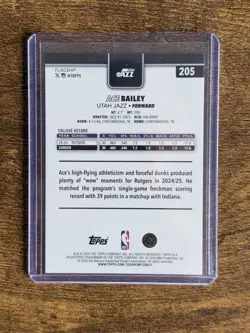 2025-26 Topps NBA Ace Bailey Sand Glitter SP - Image 2