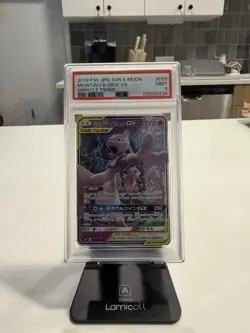 2019 POKEMON JPN SUN & MOON MIRACLE TWINS #029 MEWTWO & MEW GX PSA 9 - Image 1