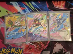 Pokemon 30th Anniversary First Partner Starters Illustration Gen 7 Complete Set - Image 1