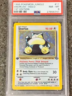 1999 Pokemon Snorlax Jungle 1st Edition Holo Rare #11 PSA 8 - Image 1