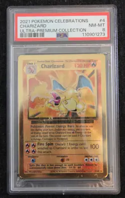 2021 POKEMON CELEBRATIONS ULTRA PREMIUM METAL COLLECTION - #4 CHARIZARD - PSA 8 - Image 1