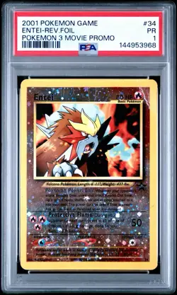2001 Pokemon Game Pokemon Third Movie Promo Entei Rev-Foil #34 PSA 1 PR - Image 1