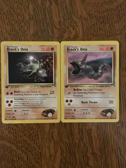 1st Ed. Brock’s Onix 21/132 & 69/132 Gym Hero’s Pokemon Vintage TCG - Image 1