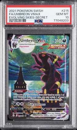 2021 POKEMON SWORD & SHIELD EVOLVING SKIES SECRET FULL ART/UMBREON VMAX PSA 10 - Image 1