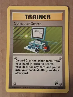 Pokemon Computer Search 101/130 Base Set 2 Rare LP See Pictures - Image 1