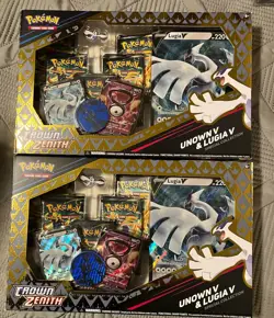 Pokemon TCG Crown Zenith Lugia v Unown v Special Collection X2 Factory Sealed - Image 1