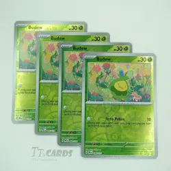 Budew 004/131 REVERSE HOLO x4 Playset 4x Pokemon TCG SV Prismatic Evolutions PRE - Image 1