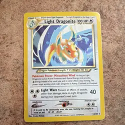 Pokemon Light Dragonite Neo Destiny Holo Rare 14/105 100 HP English 2000 - Image 1