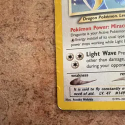 Pokemon Light Dragonite Neo Destiny Holo Rare 14/105 100 HP English 2000 - Image 2