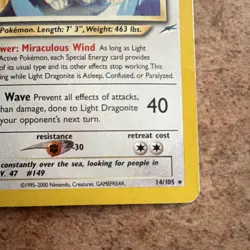 Pokemon Light Dragonite Neo Destiny Holo Rare 14/105 100 HP English 2000 - Image 5