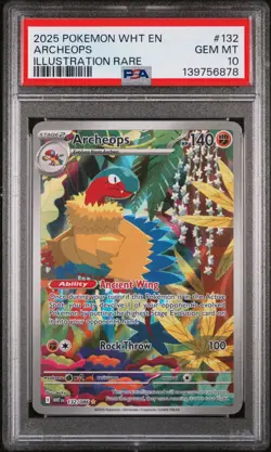 PSA 10 GEM Mint Archeops 132/086 Illustration Rare - Pokemon WHT SV10.5 - Image 1