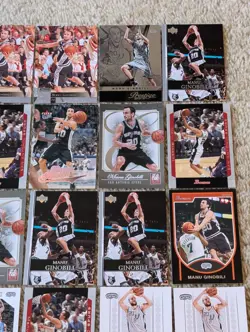 MANU GINOBILI 40 Card Lot- Topps Upper Deck Fleer Ultra Elite Chrome Bowman - Image 3