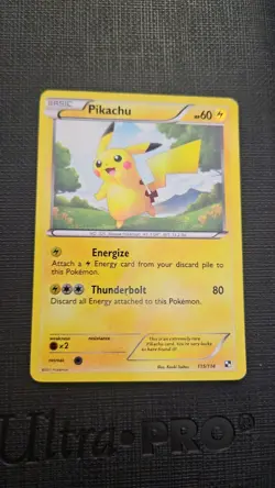 Pokemon Pikachu TCG Secret Rare Holo Card 115/114 Black and White - Image 1