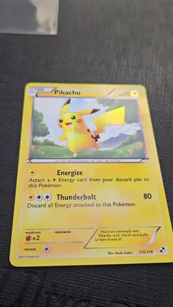Pokemon Pikachu TCG Secret Rare Holo Card 115/114 Black and White - Image 4