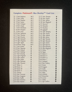 Pokemon TCG Card List- Base Set 1 & 2, Jungle, Fossil , Team Rocket - Unmarked - Image 3