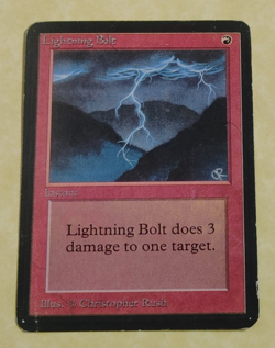 LIGHTNING BOLT MPHP -- Limited Edition Alpha MTG -- See Photos - Image 1