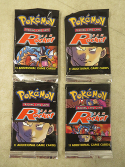 Pokemon TCG Team Rocket Booster Pack Original Packaging Lot Of 4 (No Cards) - Image 1