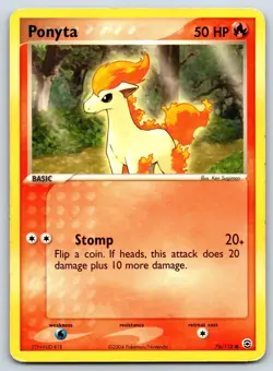 Ponyta - EX FireRed LeafGreen 76/112 Vintage Ken Sugimori Pokemon Card MP - Image 1