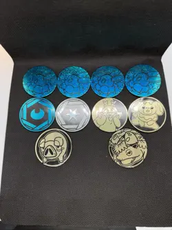 Pokemon Coin Lot 54 Holo Gold Glitter Eevee Pikachu TCG Tokens Bundle Bulk - Image 4