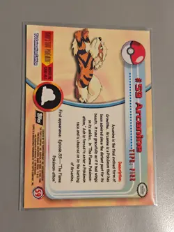 1999 Topps Black Logo Pokemon TV Animation Edition Series Holo #59 Arcanine - Image 2