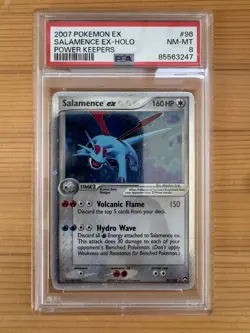 2007 POKEMON EX POWER KEEPERS #96 SALAMENCE EX-HOLO PSA 8 Swirl! - Image 1