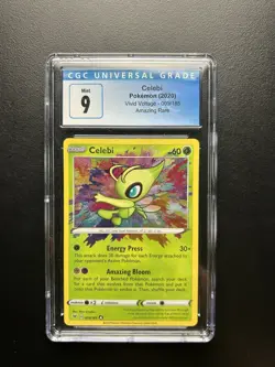 Pokemon TCG Celebi Vivid Voltage 009/185 Holo Amazing Rare Card CGC 9 Mint - Image 1