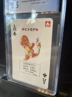 1996 Pokemon Poker Charmander Green Set Japanese 004 Ace of Clubs💎CGC 8.5💎 - Image 3
