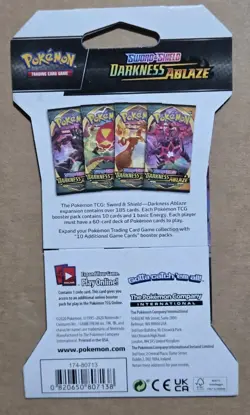 Pokemon Darkness Ablaze Booster Packs Factory Sealed Lot Of 3 Different Sleeves - Image 2