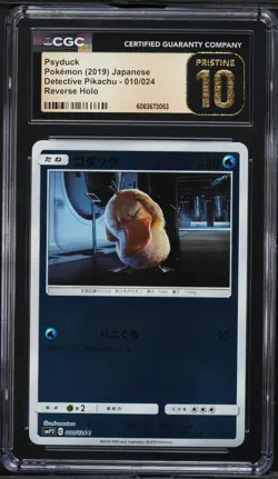 CGC Pristine 10 Psyduck Reverse Holo Detective Pikachu Japanese 2019 Pokemon 010 - Image 1