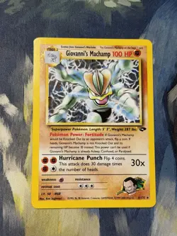 Pokemon Giovanni's Machamp Gym Challenge 6/132 Holo Rare LP - Image 1