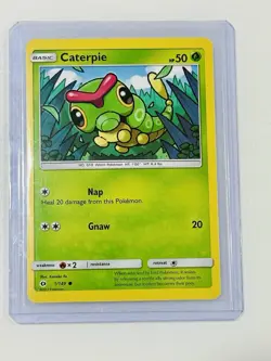 Pokemon TCG Caterpie Sun & Moon Base Set 1/149 Regular Common Trading Card LP - Image 1
