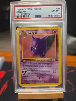 Pokemon Gengar TCG 20/62 1st Edition Non-Holo PSA 8 NM-MT - Image 1