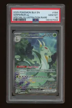 POKEMON 2025 Black Bolt Special Illustration Rare SERPERIOR EX #164 PSA 10 GEM - Image 1
